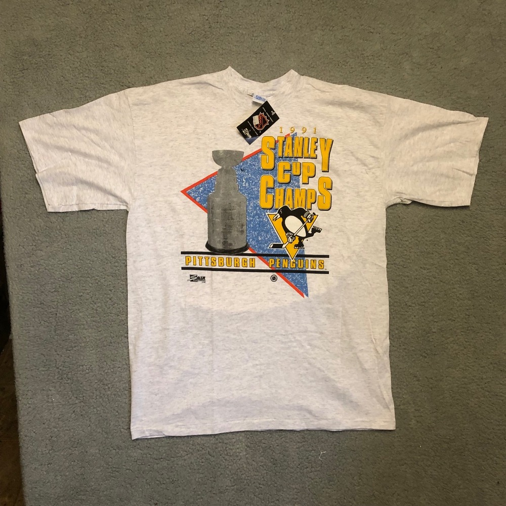Vtg 1991 Pittsburgh Penguins Stanley Cup Champs Shirt Salem Sportswear XL NWT